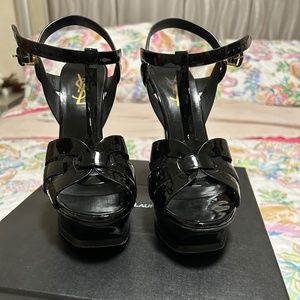 Authentic Black YSL Tribute Sandals